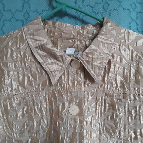 NWT Coldwater Creek gold raised texture shirt jacket PL (T-365) - Picture 3 of 6